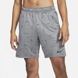 Men's Nike Dri-FIT Patterned Training Shorts Large Iron Light Gray